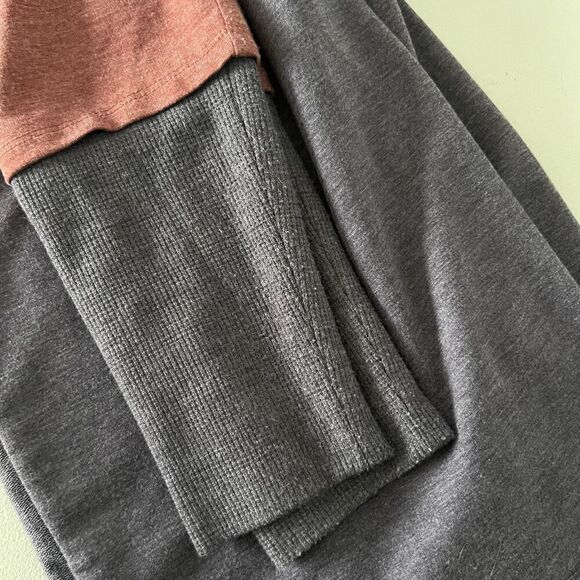 Logo Lounge Colorblock Cardigan Womens Medium Knit Pocket Longline Waffle Sleeve - Picture 9 of 9